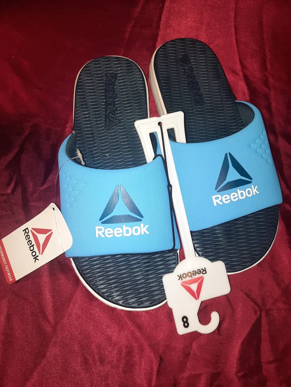 Reebok Go To Men’s Blue and White Slide Sandals